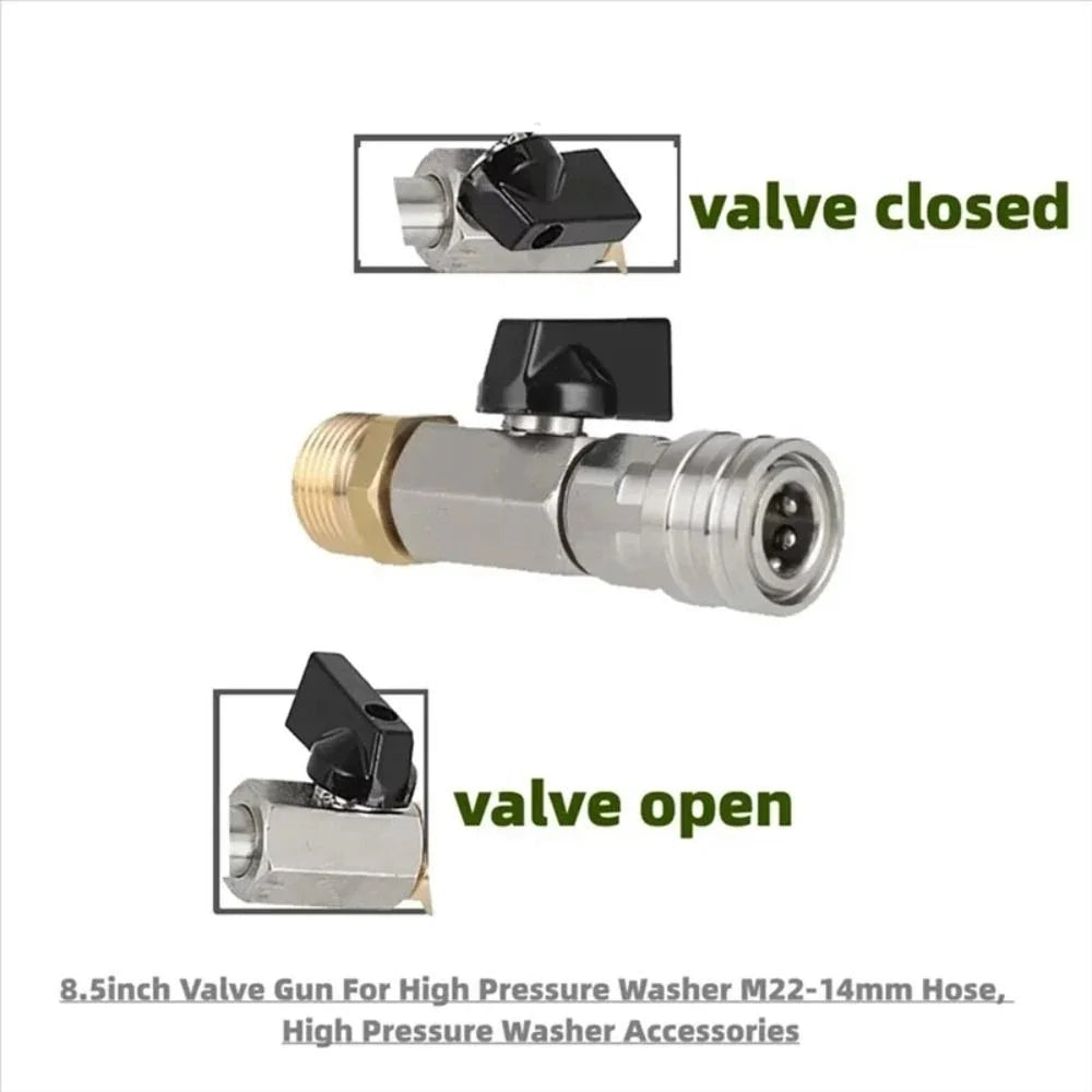Stainless steel ball valve M22 14mm quick connector detail
