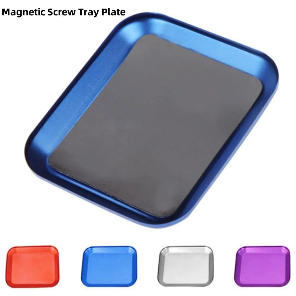 Magnetic screw tray available colors — blue red silver purple aluminium alloy