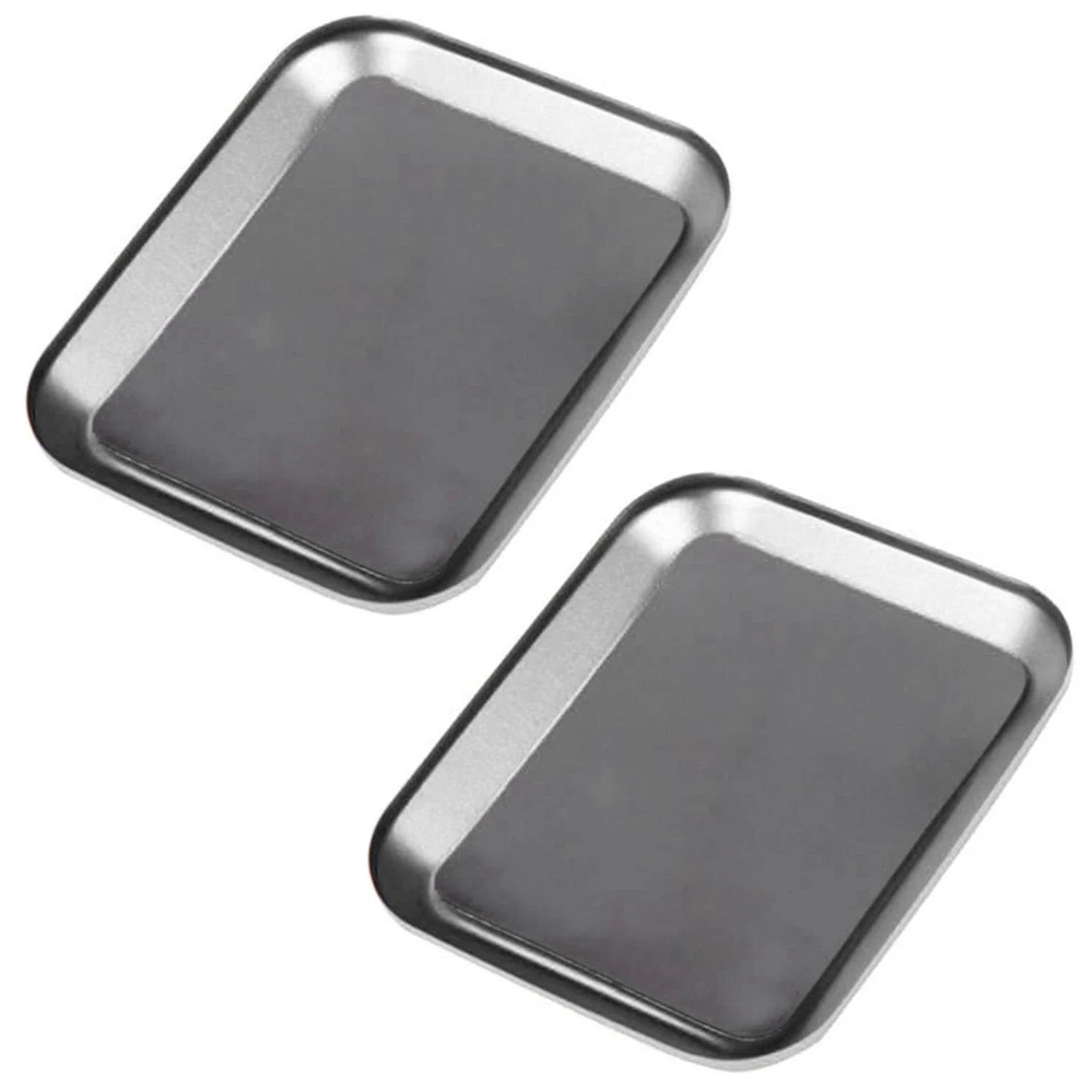 Silver magnetic screw tray 2-piece set — hobby model building organizer