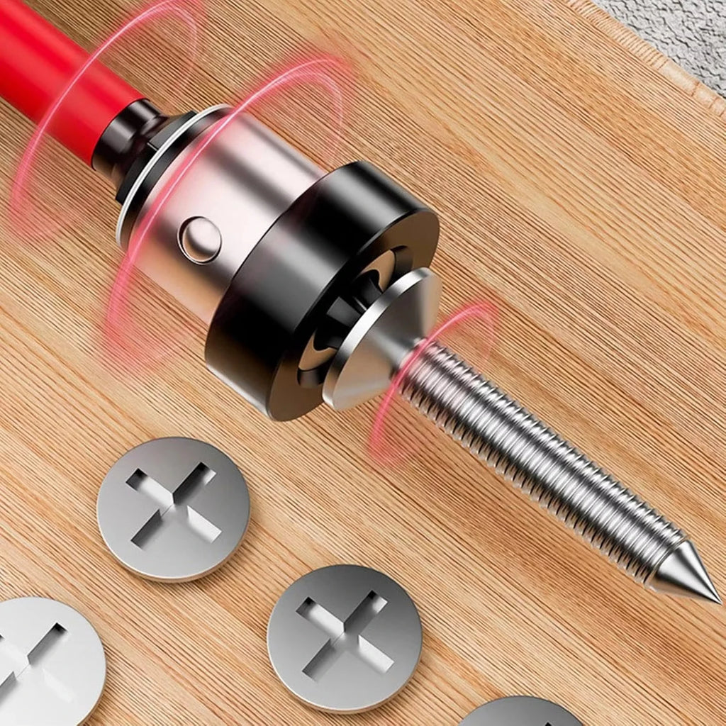 Magnetic screwdriver bit in use installing screw — easy one-handed operation