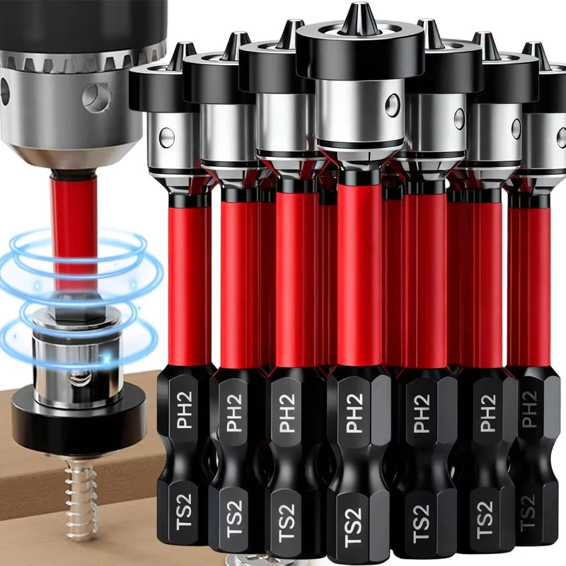 Magnetic PH2 screwdriver bits S2 steel set with drill — drywall positioning tool