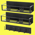 Magnetic spice rack 3-piece set black owl design for refrigerator
