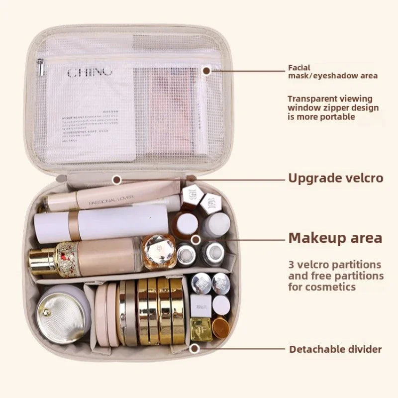 Waterproof moisture-proof PU leather makeup bag surface detail