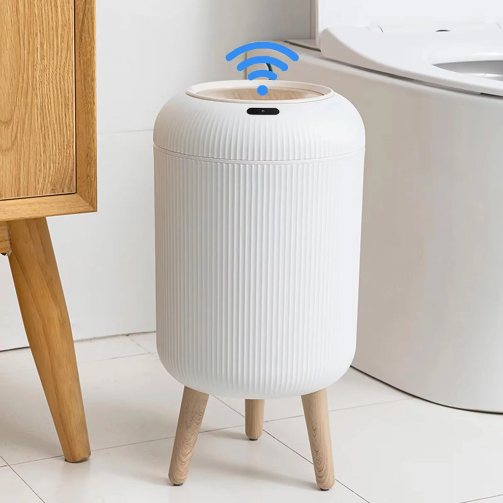 Smart motion sensor trash can 10L white automatic touchless lid