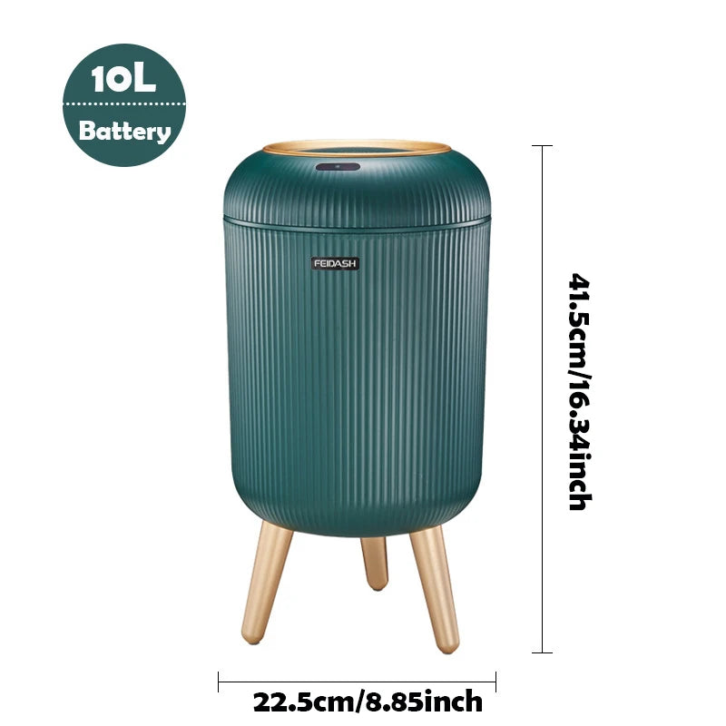 Hidden garbage bag system inside smart trash can black ring