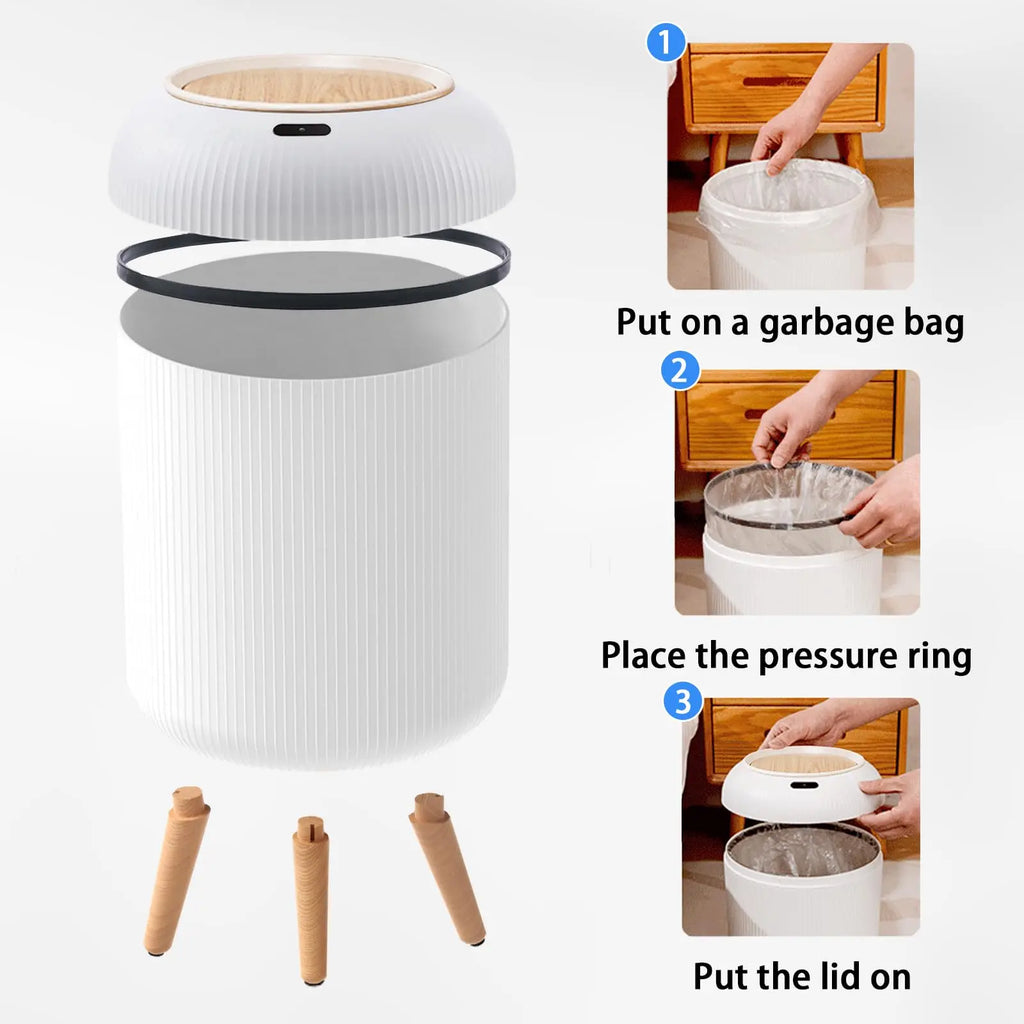 Motion sensor trash can color variants white green black gold