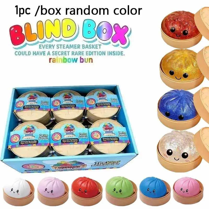 Mystery Dumpling Squishy Blind Box main product shot — random color surprise