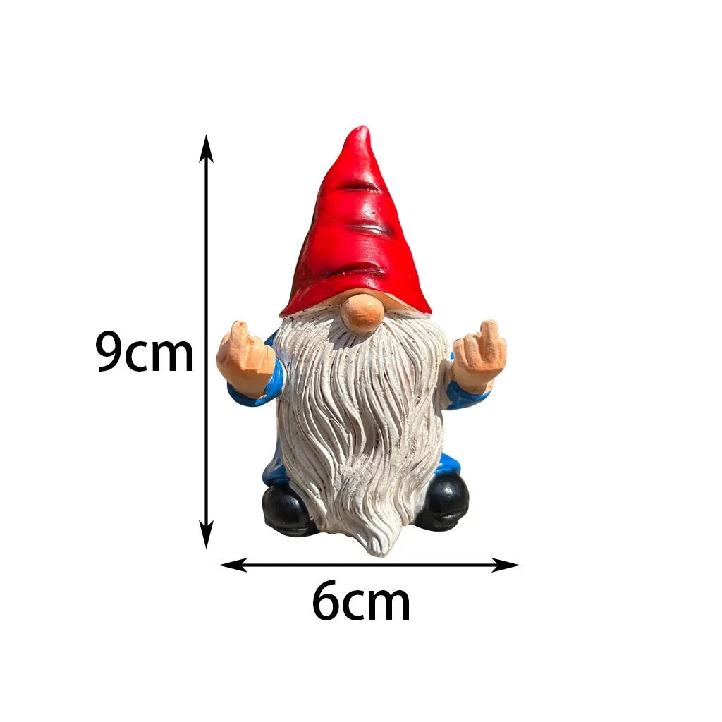 Naughty garden gnome size chart 9cm height 6cm width resin figurine
