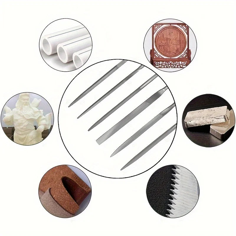High carbon steel needle files compatible materials comparison