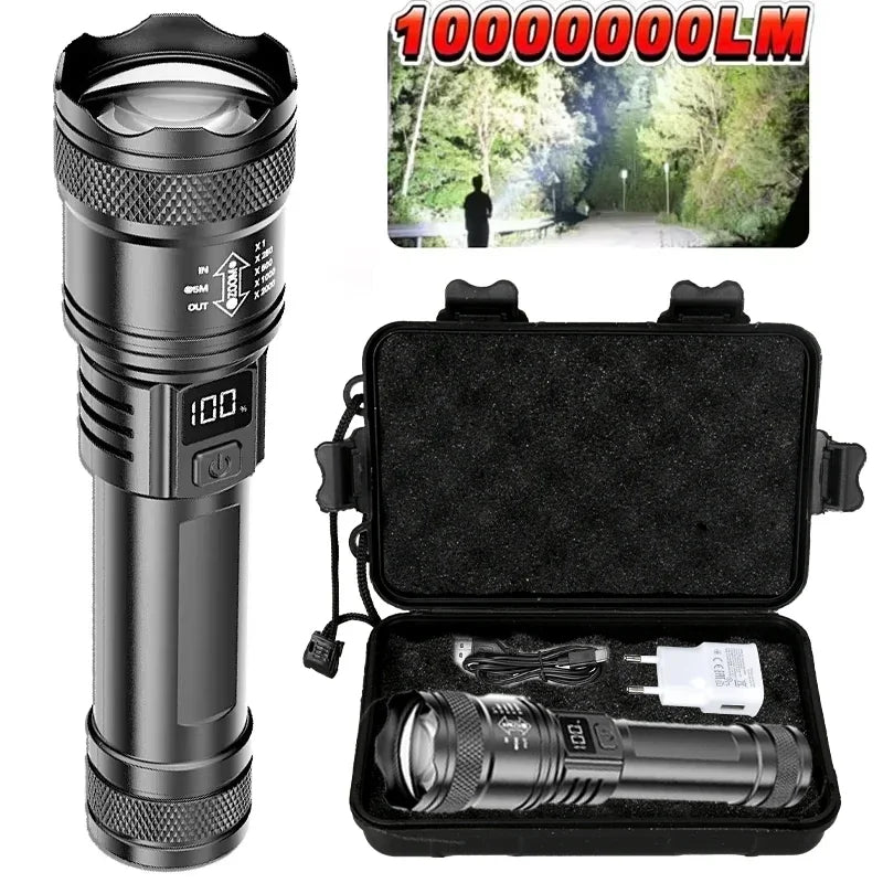 P50 LED tactical flashlight 2000LM zoom USB-C rechargeable