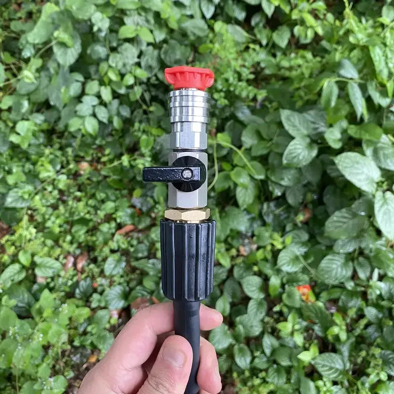 Alloy body pressure washer ball valve finger grip handle