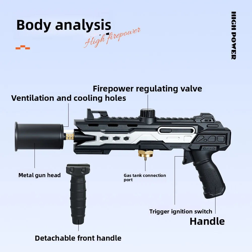 Propane torch body components diagram metal head trigger grip gas connector