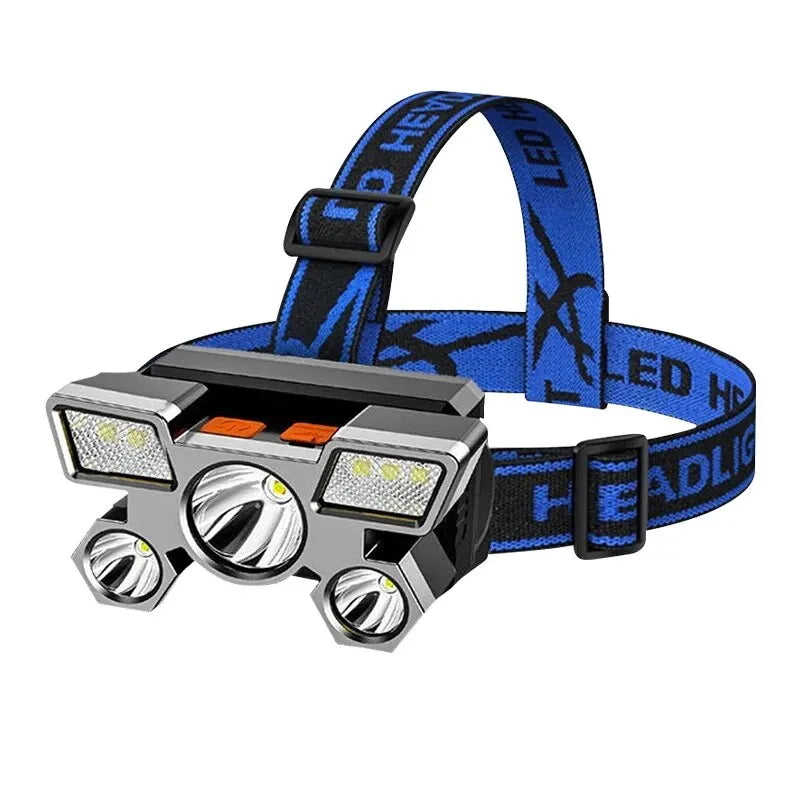 Rechargeable LED headlamp 4-mode USB waterproof camping fishing