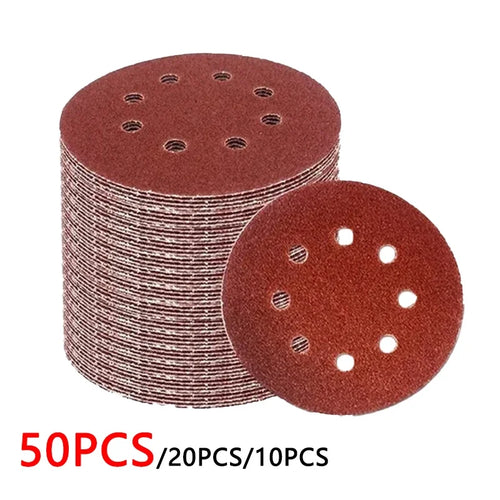 125mm sanding discs 8-hole hook and loop aluminium oxide set