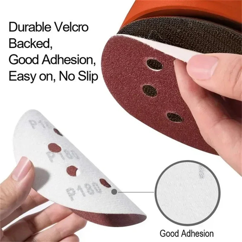 50-piece sanding disc set 125mm hook and loop assorted grits