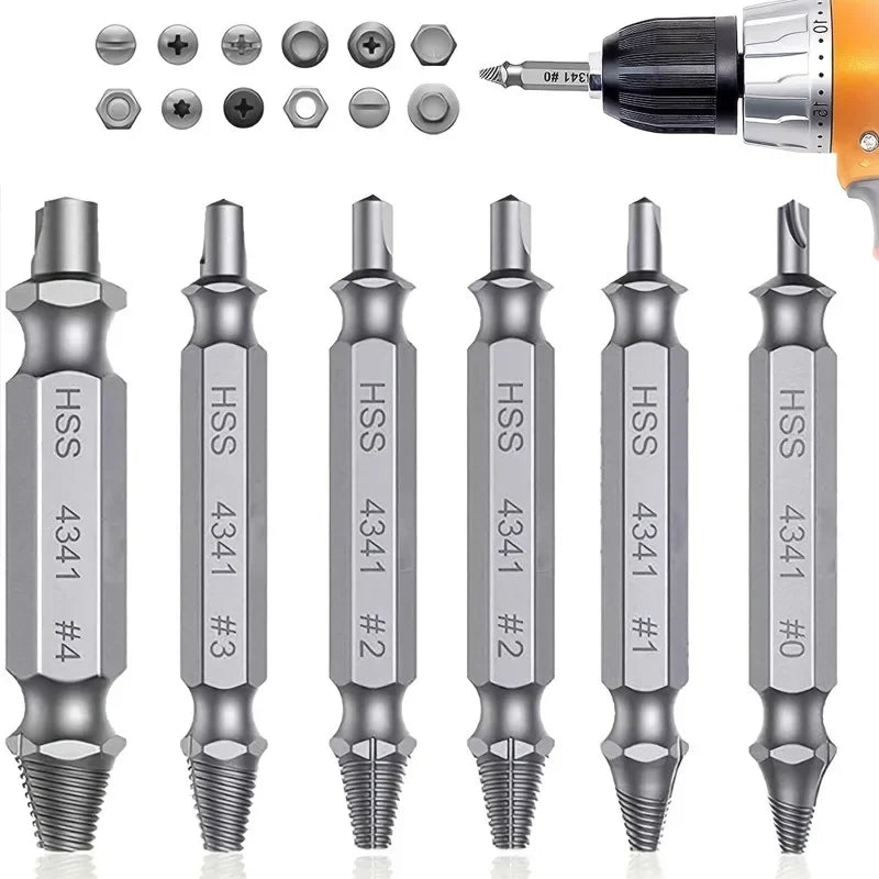 Damaged screw extractor compatible with all screw head types stripped rounded