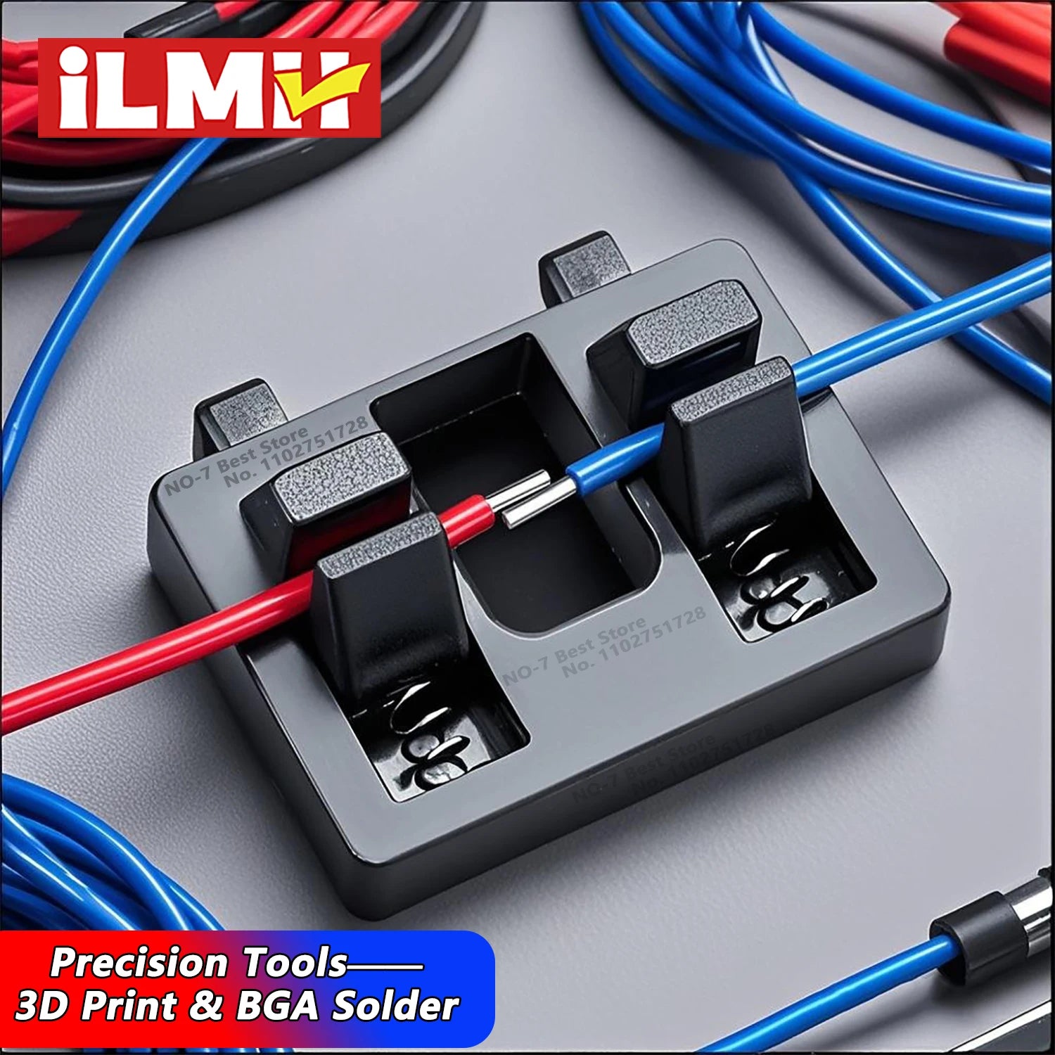Adjustable soldering wire fixture clamp spring auto-grip black
