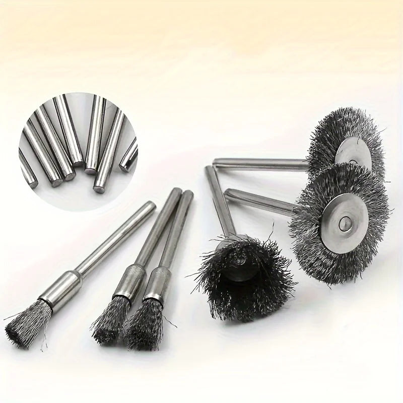Steel wire brush set rotary tool accessories full kit display