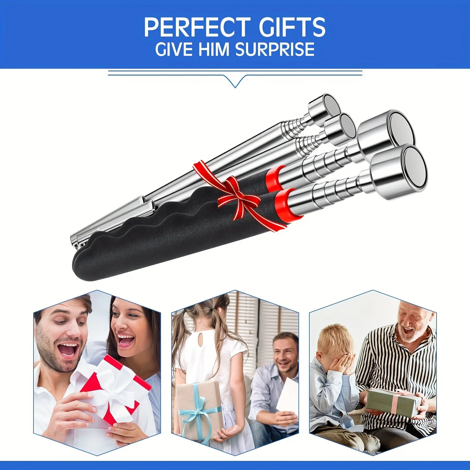 Telescopic magnetic pickup tool as perfect gift — mechanic and workshop present