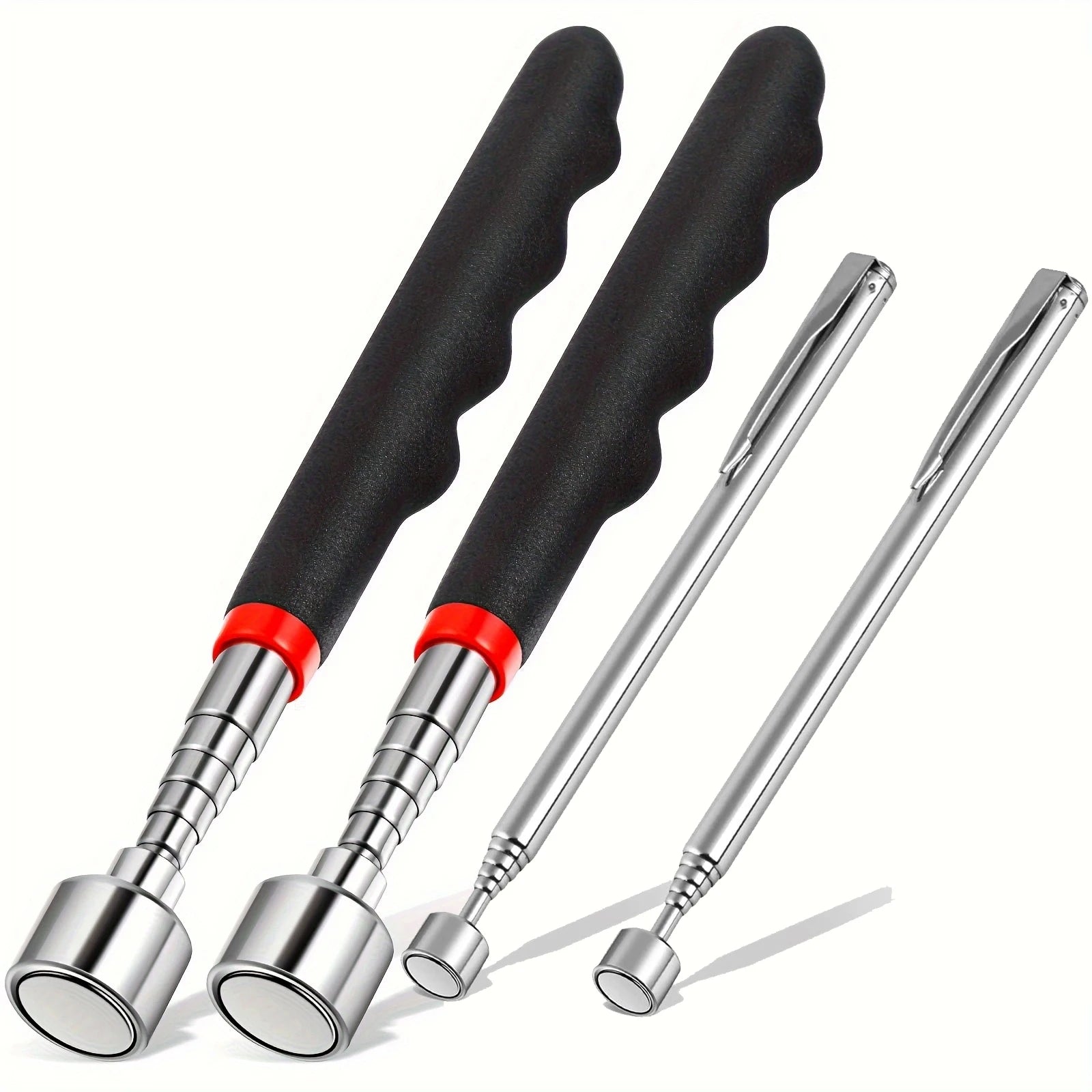 Telescopic magnetic pickup tool both versions — slim pocket and rubber grip models
