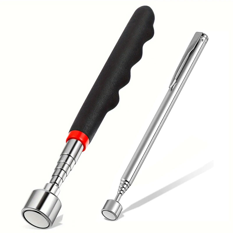 Slim telescopic magnetic pickup tool extended — 64cm length with pocket clip
