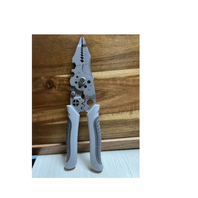 Single multifunctional wire stripper plier full view stainless steel